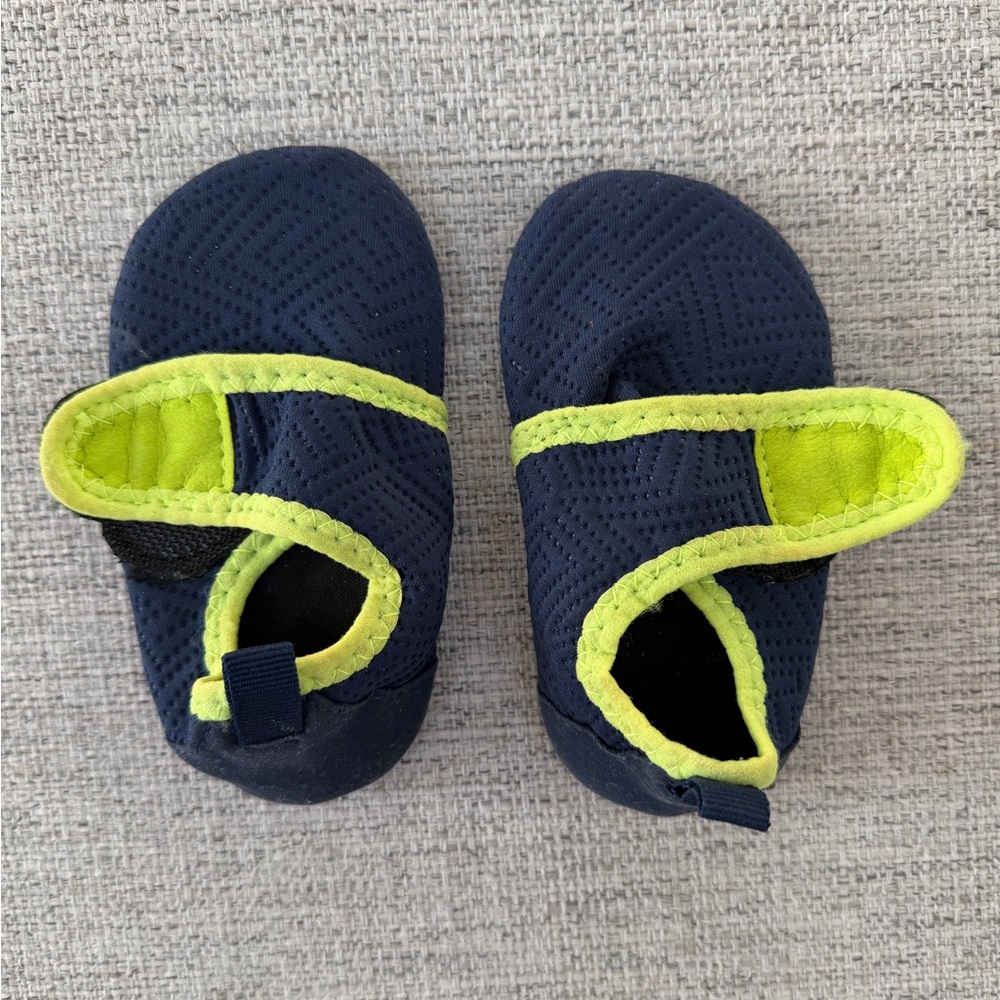 Navy and Lime Baby/Toddler Water Shoes - 12-18 months infant